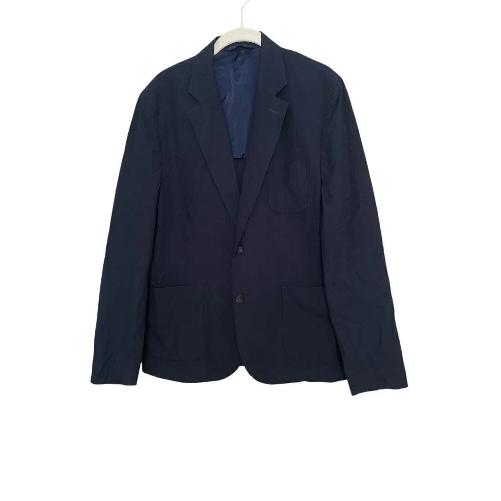 J Lindeberg Textured Navy Blue Blazer